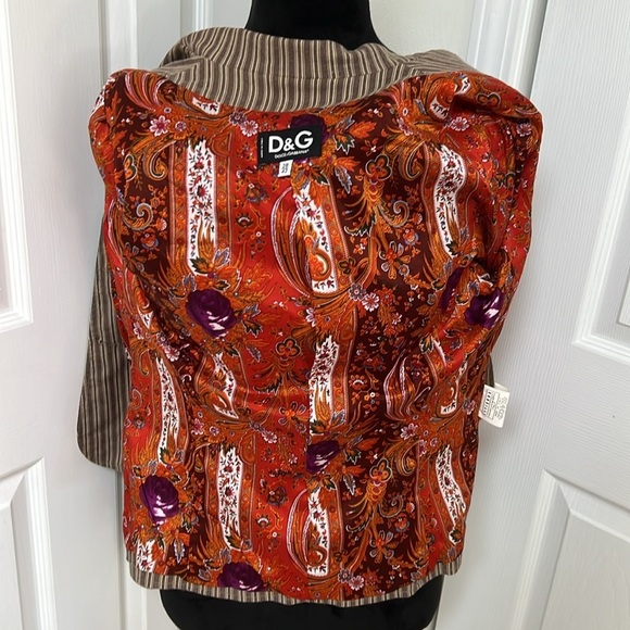 D&G by Dolce & Gabbana striped blazer with paisley lining - Picture 2 of 12